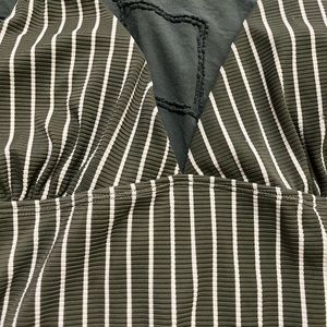 XL stripped tummy control one piece bathing suit